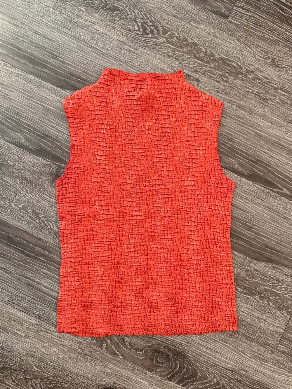 Plisse Vintage Rust/brick Scrunch Top
